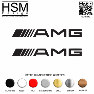 AMG Aufkleber Set – 2× Sticker à 10 cm – sportlicher Schriftzug für Auto & Motorrad – wetterfest & UV-beständig – ideal für Tuning & Fahrzeugdeko