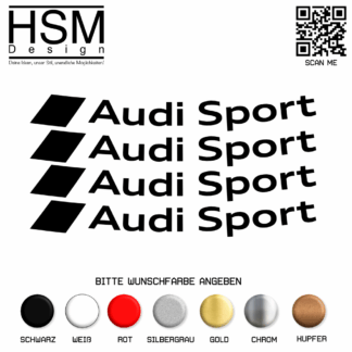 Audi Felgen Aufkleber – 4er Set à 10 cm – hochwertiger Sticker für Alufelgen & Radkappen – wetterfest, UV-beständig – edles Auto-Tuning Zubehör