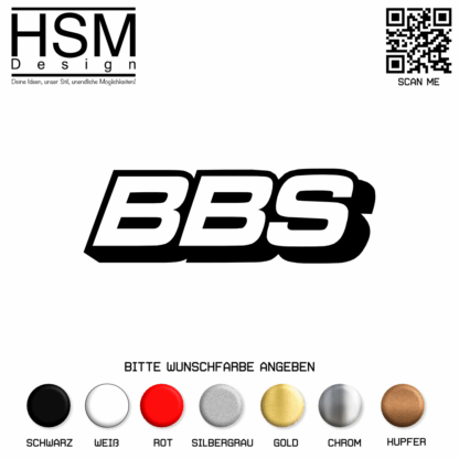 BBS Aufkleber Set – 4× Sticker à 8 cm – hochwertig & wetterfest – ideal für Felgen, Auto, Motorrad & Tuning-Fans – UV-beständig & langlebig