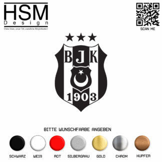 Besiktas Istanbul Logo Aufkleber – 10 cm – hochwertiger Fußball-Club Sticker – wetterfest & UV-beständig – ideal für Auto, Laptop & Fanartikel