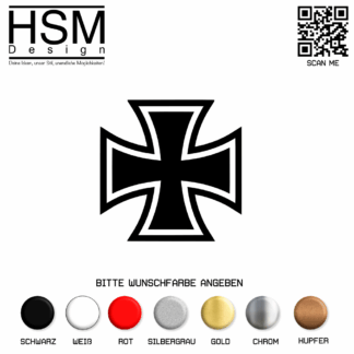 Eisernes Kreuz Aufkleber – 10x10 cm – klassisches Symbol mit starkem Design