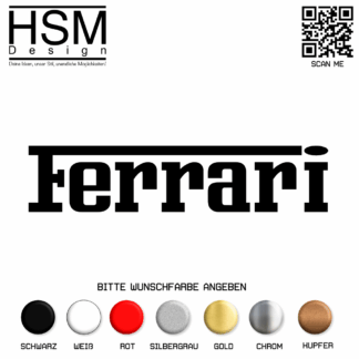 Ferrari Aufkleber 2er Set – je 15 cm – edler Sticker mit Pferd & Schriftzug – wetterfest & UV-beständig – ideal für Auto, Motorrad & Sammler