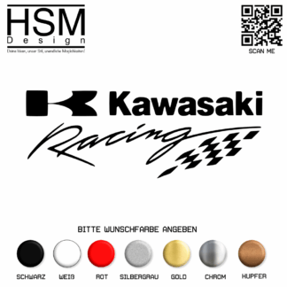 Kawasaki Racing Aufkleber – 15 cm – sportlicher Motorrad-Sticker im Racing-Design – wetterfest & UV-beständig – ideal für Bike, Helm oder Auto