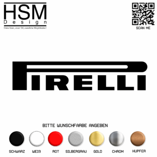 Pirelli Aufkleber – 15 cm – sportlicher Marken-Sticker im Rennsport-Stil – wetterfest & UV-beständig – ideal für Auto, Motorrad, Helm oder Koffer
