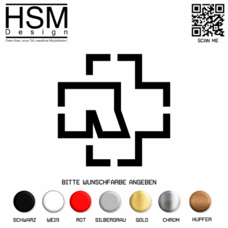 Rammstein Aufkleber – 8x8 cm – kultiger Band-Sticker im Logo-Design