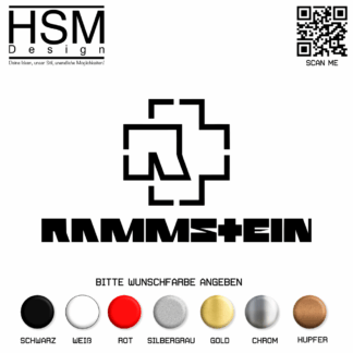 Rammstein Aufkleber – 10 cm – Logo mit Schriftzug – kultiger Musik-Sticker für Fans – wetterfest & UV-beständig – ideal für Auto, Laptop, Fenster