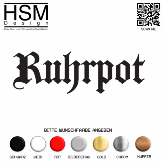 Ruhrpott Schriftzug Aufkleber – 15 cm lang – urbaner Sticker mit regionalem Flair – wetterfest & UV-beständig – perfekt für Auto, Laptop & Fenster