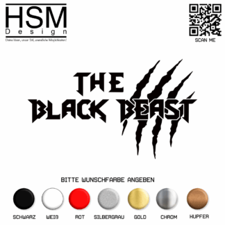 The Black Beast Aufkleber – 15 cm lang – stylischer Auto-Sticker in Schwarz – wetterfest & UV-beständig – ideal für Tuning, Heckscheibe & mehr