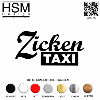 Zicken Taxi Aufkleber – 15 cm – witziger Auto-Sticker im Fake-Taxi-Stil