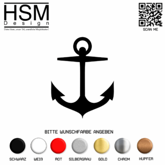 Anker Aufkleber – 10x10 cm – maritimer Boots-Sticker – wetterfest & UV-beständig – ideal für Boot, Auto, Laptop, Wohnmobil oder Schaufenster