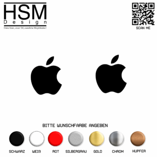 Apple Logo Aufkleber 2er Set – je 5 cm – stilvoller Sticker für Laptop, Handy & Zubehör – wetterfest & UV-beständig – ideal für Apple-Fans